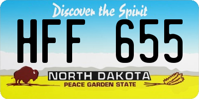 ND license plate HFF655