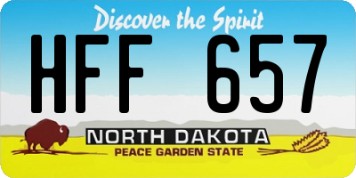 ND license plate HFF657