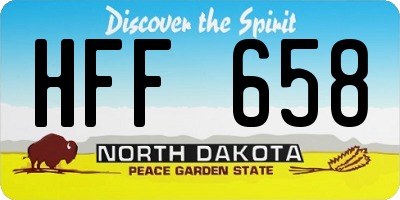 ND license plate HFF658