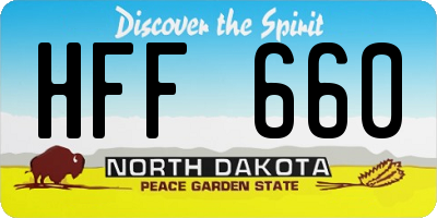 ND license plate HFF660