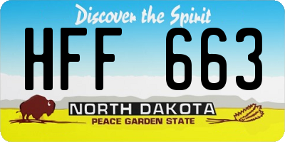 ND license plate HFF663