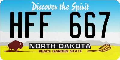 ND license plate HFF667