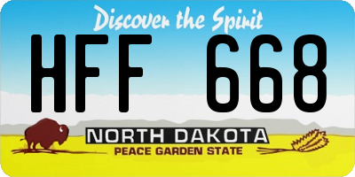 ND license plate HFF668
