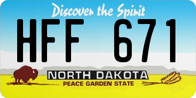 ND license plate HFF671