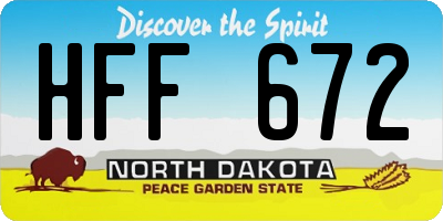 ND license plate HFF672