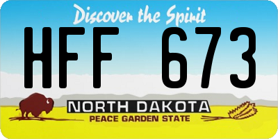 ND license plate HFF673
