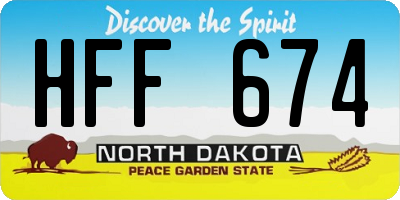 ND license plate HFF674
