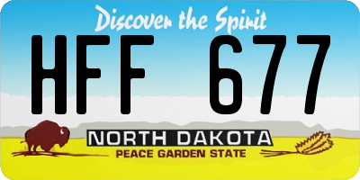 ND license plate HFF677