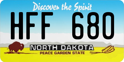 ND license plate HFF680