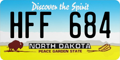 ND license plate HFF684