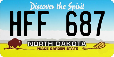 ND license plate HFF687