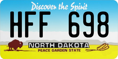 ND license plate HFF698