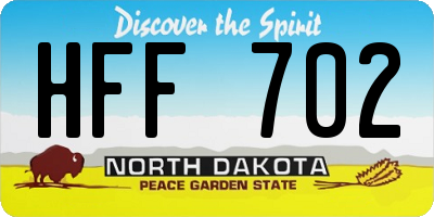 ND license plate HFF702
