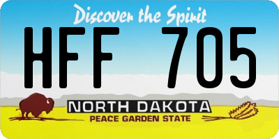 ND license plate HFF705
