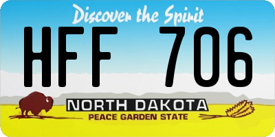 ND license plate HFF706