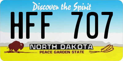 ND license plate HFF707
