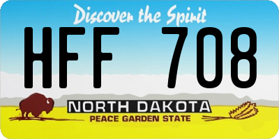 ND license plate HFF708