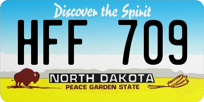 ND license plate HFF709