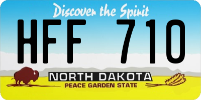 ND license plate HFF710