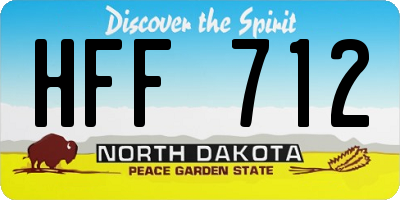 ND license plate HFF712