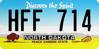 ND license plate HFF714