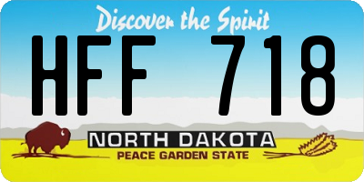 ND license plate HFF718