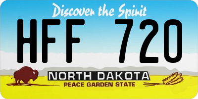 ND license plate HFF720
