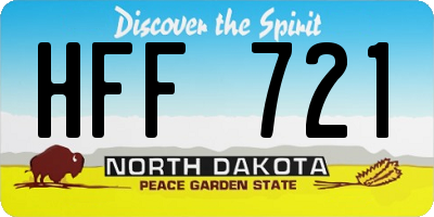 ND license plate HFF721