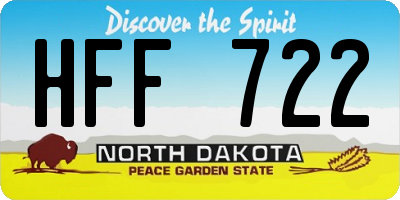 ND license plate HFF722