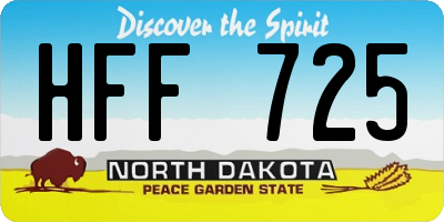 ND license plate HFF725