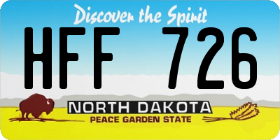 ND license plate HFF726