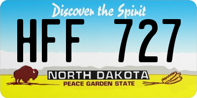 ND license plate HFF727
