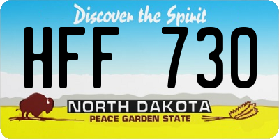 ND license plate HFF730