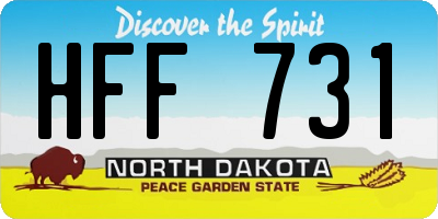 ND license plate HFF731