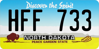ND license plate HFF733