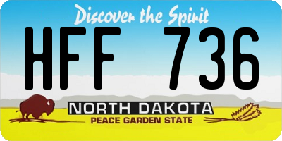 ND license plate HFF736