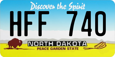 ND license plate HFF740