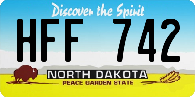 ND license plate HFF742
