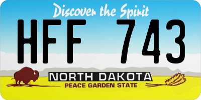 ND license plate HFF743