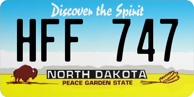 ND license plate HFF747