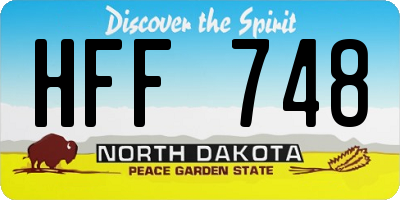 ND license plate HFF748