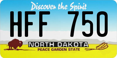 ND license plate HFF750