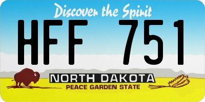 ND license plate HFF751