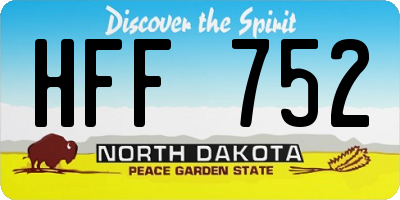 ND license plate HFF752