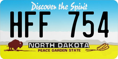 ND license plate HFF754