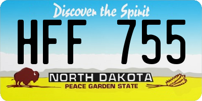 ND license plate HFF755