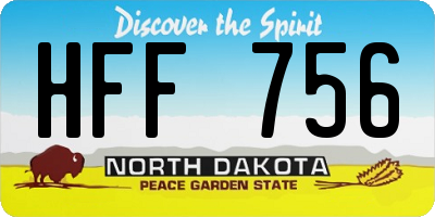 ND license plate HFF756