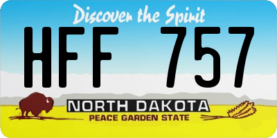 ND license plate HFF757