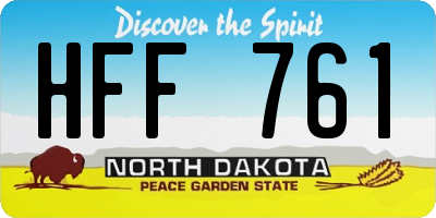 ND license plate HFF761