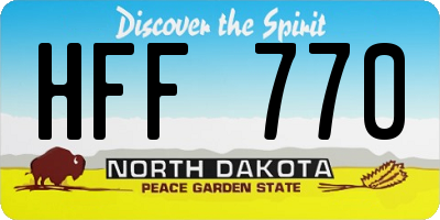 ND license plate HFF770